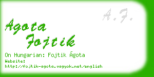 agota fojtik business card