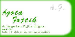 agota fojtik business card